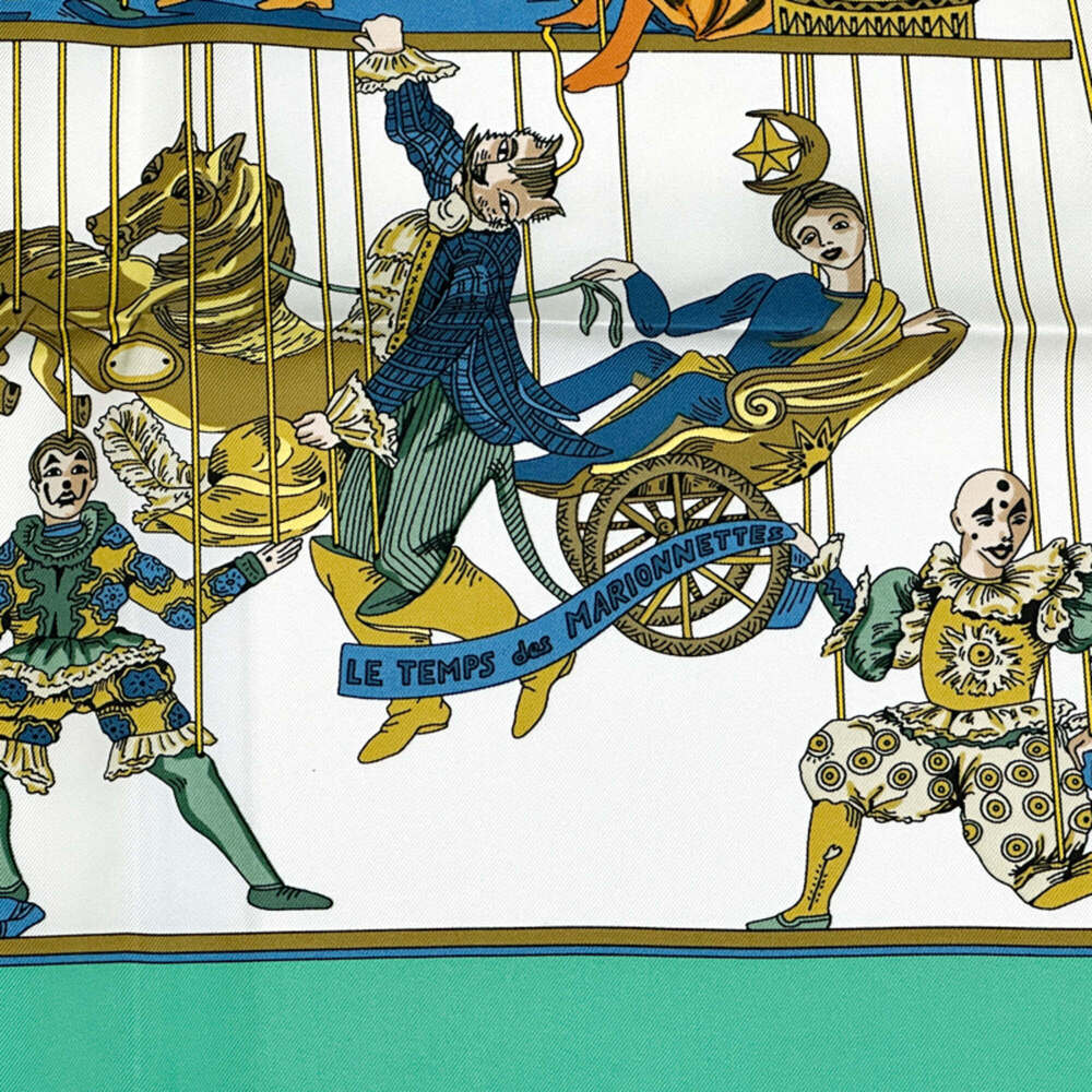 HERMES Green Silk Scarf - Picture 3 of 7